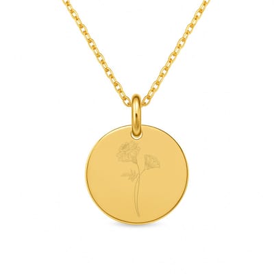 Lovelockers® | Geboorte Bloem ketting | Oktober | Stainless Steel | Goudkleurig | Geboorte Maand | Kraamcadeau | Geboorte cadeau | Cadeautje voor haar | Bloemen ketting