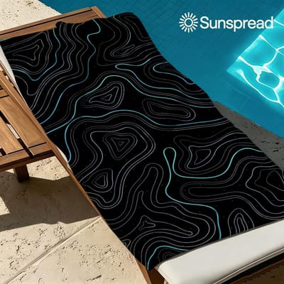 Neon Contours Sneldrogende Badhanddoek Microvezel strandhanddoek lichtgewicht zwemmen kamperen yoga strand uit 60x120cm