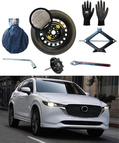 Reservewielset 17 inch - Noodwiel Krikset - Veiligheid Onderweg - Compleet met Krik - 155/90R17 - Zwart
