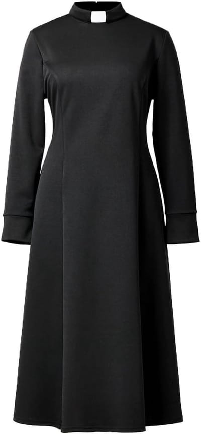 Elegante Kerkjurk Dames met Luskraag - Korte Mouwen Geestelijkheidskleding