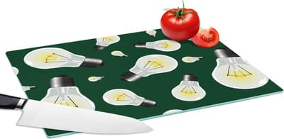 Glazen Snijplank - 39x28 - Lampen - Patronen - Licht - Snijplanken Glas