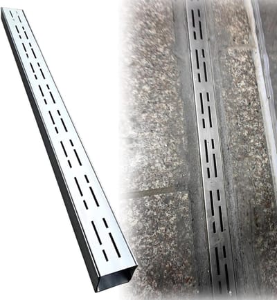 Afvoerset RVS - Drainage Kanaal - Water Afvoeren - Zwaar Belastbaar - 4 x 3 cm - Metaal