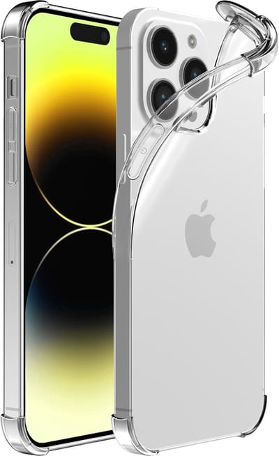 Smartphonica Telefoonhoesje Geschikt voor iPhone 14 Pro transparant shockproof TPU siliconen hoesje met stootrand geschikt voor iPhone 14 Pro