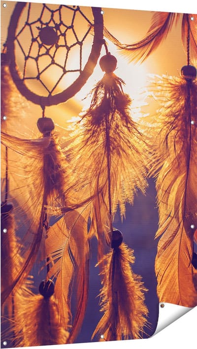 Gards Tuinposter Amulet van de Indianen - Symbool - Ketting - 100x150 cm - Tuindoek - Tuindecoratie - Wanddecoratie buiten - Tuinschilderij