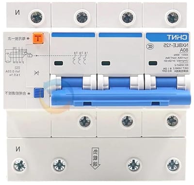 Aardlekschakelaar - Veiligheidsschakelaar - Elektrische Veiligheid - Compact Ontwerp - 32A 400V - Grijs