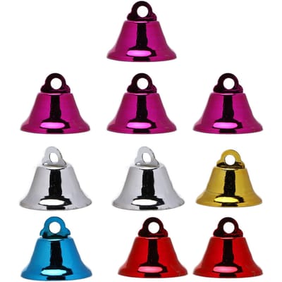 10 stuks Kleurrijke Belletjes Vogel DIY Accessoire Kleurrijk IJzer Interactief Bel Speelgoed voor Papegaaien 2.1CM black