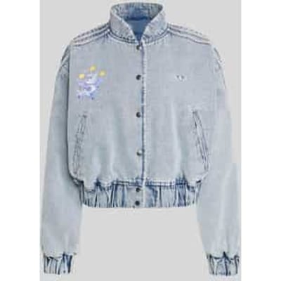 relaxed fit jeansjack van puur katoen met borduursels