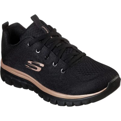 Skechers Sport Dames GRACEFUL GET CONNECTED Dames Zwart/Rosegoud 12615 BKRG