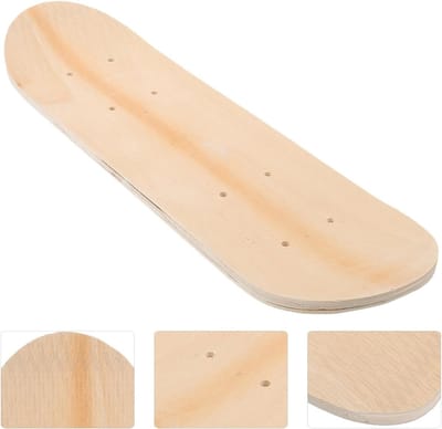 Virgin Skateboard 43cm van 7 Lagen Esdoornhout - Lichtgewicht Onbeschilderd Skateboard voor Kunstzinnig Schilderen en Decoratie in Huis