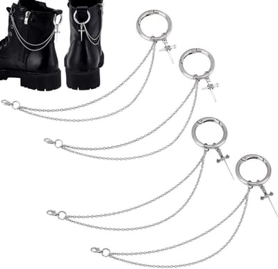 aladdien - Kettingen - Schoenaccessoires - Decoratieve charm kettingen - 4 stks - Kruisbedels - Perfect voor gothic en punkstijl - Geschikt voor sne...
