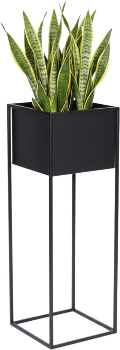 Anwicar Plantenstandaard Zwart Hoogte 100 cm - Metaal Plantenrek - Plantentafel - Kamerplanten - Bloempotten voor Binnen en Buiten