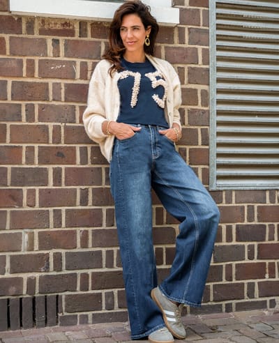 Je m'appelle Dames Broek Straight fit Met stretch - Blauw - Maat XS