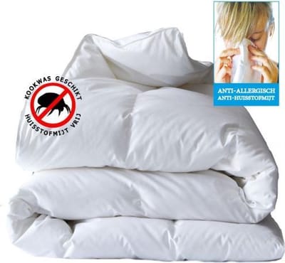 4 seizoenen dekbed, anti allergie dekbed met Tripleguard® behandeling, permanente werking, hotel kwaliteit, luxe satijnstreep met 100% fijn geweven katoenen tijk, drukknopen, 140 x 200 cm