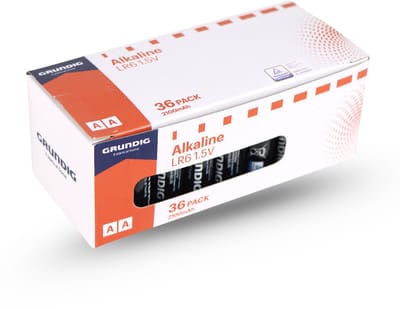Grundig AA Batterijen Alkaline 1.5V - 36 Stuks Megapack - Niet Oplaadbaar 2100mAh - AA LR6 Batterijen Voor Afstandsbedieningen, Speelgoed, Klokken en Meer