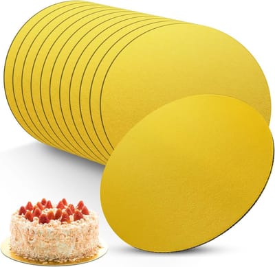 12 Stuks Taartplaten 30cm Rond Goudkleurig 3mm Dikte Herbruikbare Cakebodems voor Taart en Taartvervoer bij Verjaardagen, Feesten en Bruiloften