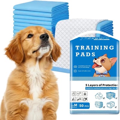Dailygoods- Absorberende Hondentapijt 5 Lagen - Lekvrij - Hygiënisch - Zacht - Antislip - 45 x 60 cm, 50 Stuks - Puppytrainingpads