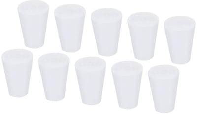 Set van 10 Siliconen Rubber Caps voor Hoge Temperatuur, Taper Caps voor Gatenbescherming, Ideaal voor Laboratorium en Industrie (Wit, 8mm tot 13mm)
