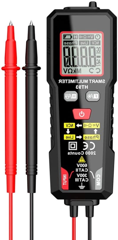 Digitale Multimeter - Spanningstester Meter - Elektrische Inspecties - Contactloze Detectie - 2000 Tellingen - Zwart