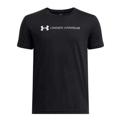 Under Armour UA B LOGO WORDMARK SS Unisex Sportshirt - Zwart - Wit - Grijs