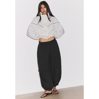 Stradivarius Cropped windjack met stippen  Ecru XS