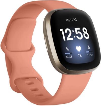 Bandje geschikt voor Fitbit Sense - Maat L - Polsband - Horlogebandje - Siliconen - Koraalroze