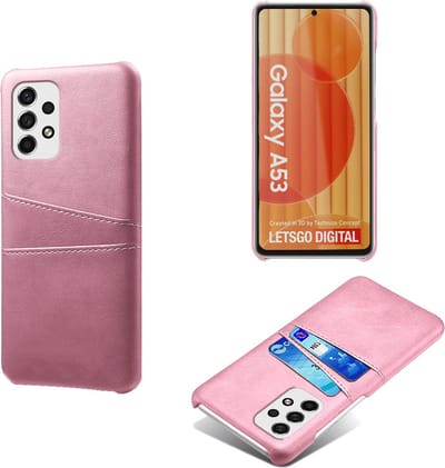 Backcover met Opbergvakjes + PMMA Screenprotector voor Galaxy A53 5G _ Roze Goud