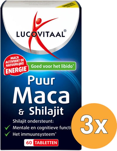 3x Lucovitaal Maca & Shilajit Puur (60 tabletten)