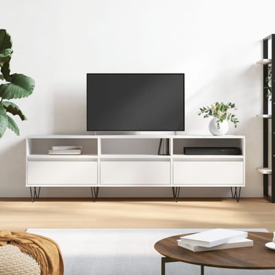 vidaXL - Tv-meubel - 150x30x44,5 - cm - bewerkt - hout - wit