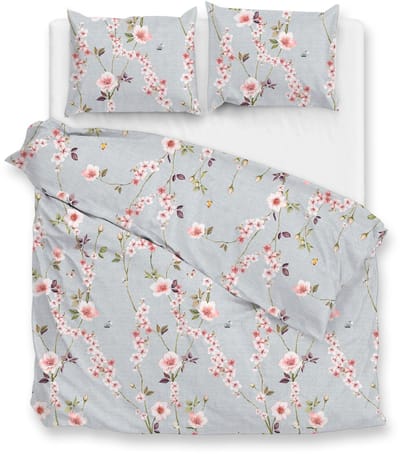 Zohome Dekbedovertrek Rafa - Deken - Dekbed - Blauw - 100% Katoen - Bloemen - 200x220 + 2 slopen 60/70 cm