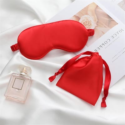 Slaapmasker - Oogmasker - Ontspannen Slapen - Ademend Imitatiezijde - 20.5 x 9.5 cm - Rood
