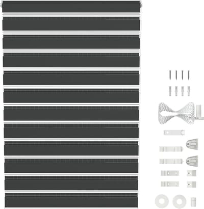 Klemmfix Duo Rolgordijn Dubbel Rolgordijn 60x120cm Zonder Boren Lichtdoorlatend En Verduisterend Zebrarol Voor Raam En Balkon Zwart NAIZY