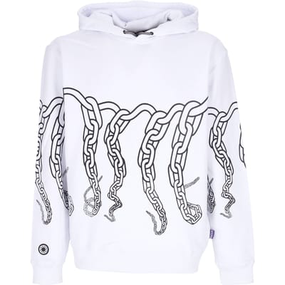 Lichtgewicht sweatshirt met capuchon voor heren, kettinghoodie, wit
