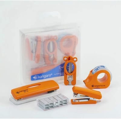 Mini Nietmachine - Compact Hechtapparaat - Documenten Organiseren - Handmatig Kunststof Metaal - 10 Nietjes - Oranje