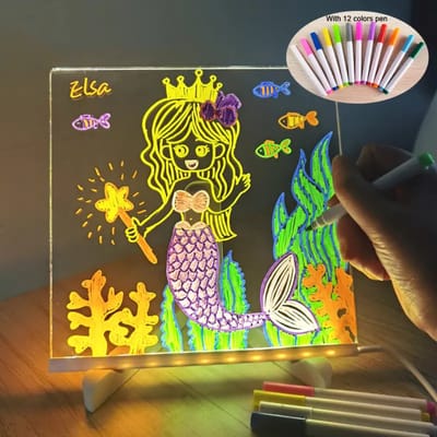 Nivard Led Notitiebord - Led Bord Tekst - Schrijfbord - Valentijn - Cadeautje Voor Haar- Bureau Decoratie - Kamer Decoratie - Aesthetic - 12 markers