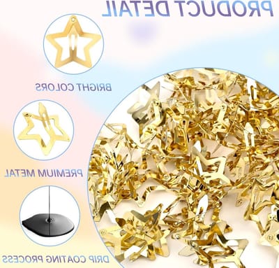 Sterren Haarspeldjes - 50 Stuks Metalen Haarclips van 3 cm voor Vrouwen en Meisjes - Trendy Haaraccessoires en Feestelijke Styling