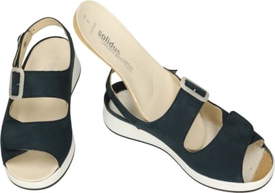 Solidus -Dames - blauw donker - sandalen - maat 37.5