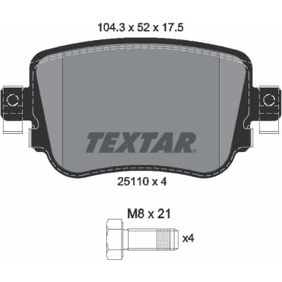 Remblokset TEXTAR 2511001, achter