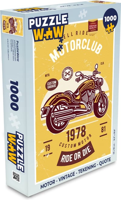 Puzzel Motor - Vintage - Tekening - Quote - Legpuzzel - Puzzel 1000 stukjes volwassenen