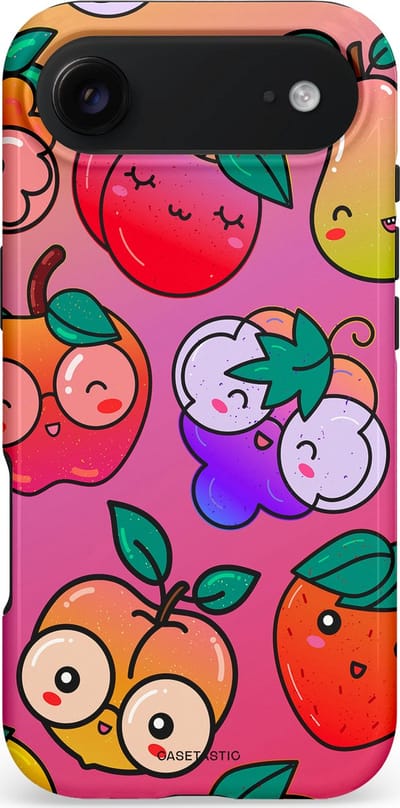 Casetastic hoesje geschikt voor Apple iPhone Air - MagSafe - Dubbellaagse bescherming - Fruitige Grapjes - Fashion Case - Koraal Roze Perzik Goud