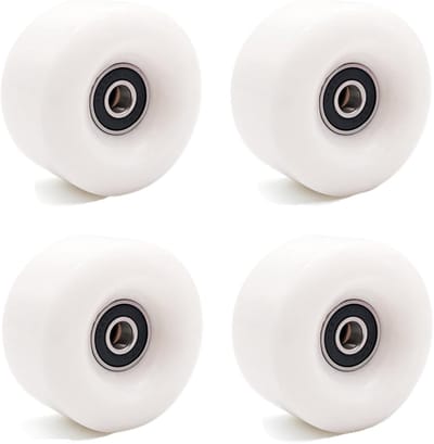 Set van 4 Dubbele Rij Roller Skate Wielen met Lagers - PU Slijtvast, 58x32mm, Vervangingswielen voor Quad Skates en Skateboards