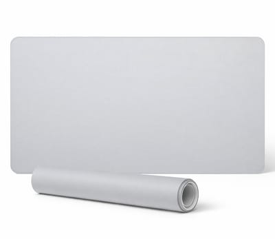 Muismat voor bureau, toetsenbord en laptop, wit, 90x45 cm
