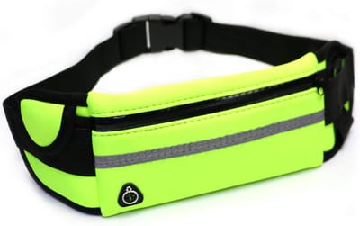 Hardloop tas - Heuptas - Hardloopriem - Sporttasje - Running belt - Verstelbaar - Met rits - Met bidonhouder - Lichtgewicht - Geel - Jonyx