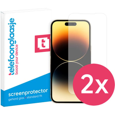 DuoPack: iPhone 14 Pro screenprotector gehard glas