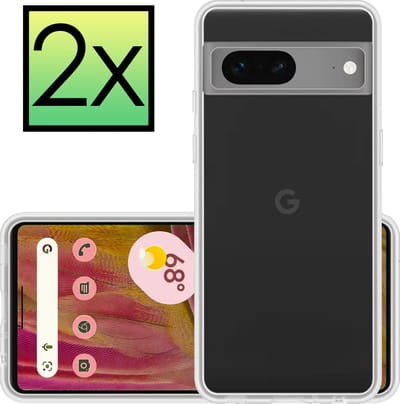 Hoesje - 2 Stuks - Geschikt voor Google Pixel 7 - Sterk & Shockproof - Case Siliconen - Back Cover - Telefoon Hoes - Transparant