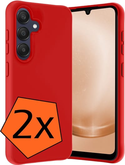 Hoes - 2 Stuks - Geschikt voor Samsung Galaxy A26 - Sterk & Shockproof - Case Siliconen - Back Cover - Telefoon Hoes - Rood