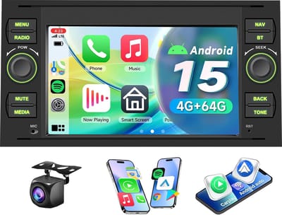 ESSGOO Autoradio voor Ford Transit MK7, Focus MK2, Fiesta MK5, C-Max, S- Max - Android 15 4+64GB- Apple Carplay & Android Auto - 7'' Touchscreen - Achteruitrijcamera