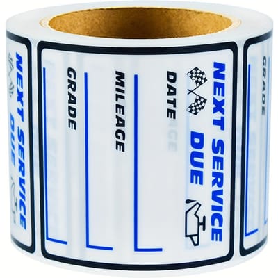 Transparante Olieverversingsherinneringsstickers Auto Onderhoudsservice Vervaldatumstickers voor Ramen - Verwijderbaar, Scheurbestendig, Oliebestendig A white