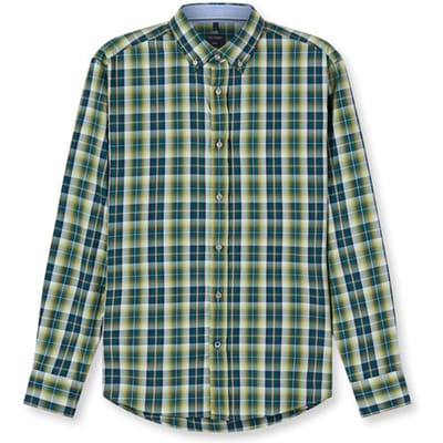 OLYMP Casual Overhemd, Regular Fit, Button-down, Smaragdgroen