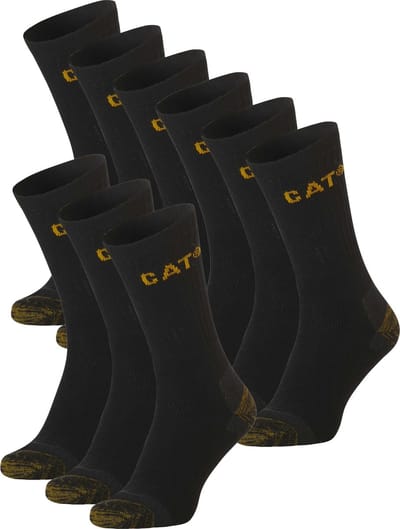 CAT Premium Werksokken Caterpillar Zwart - 9 paar - Maat 39-42