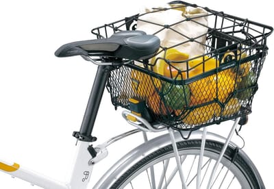 Fietsmand Achteraan - Fietstas Mand - Fietsen Boodschappen - Hoogwaardig Metaal - 40.5 x 33.5 x 24.1 cm - Zwart